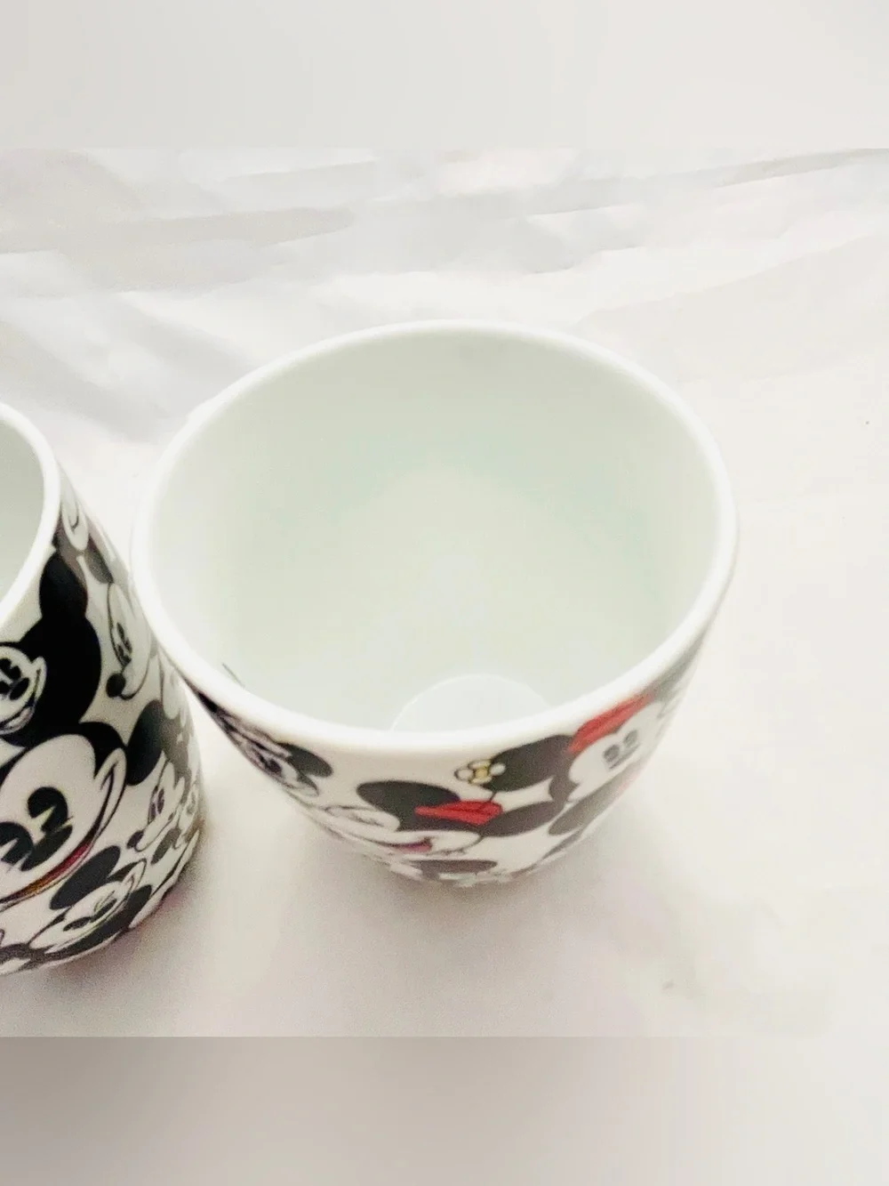 Disney Set of 2 Mickey & Minnie Mouse All Over Coffee Mugs, Vintage